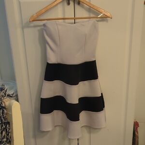 Charlotte Russe Black and White Strapless Dress